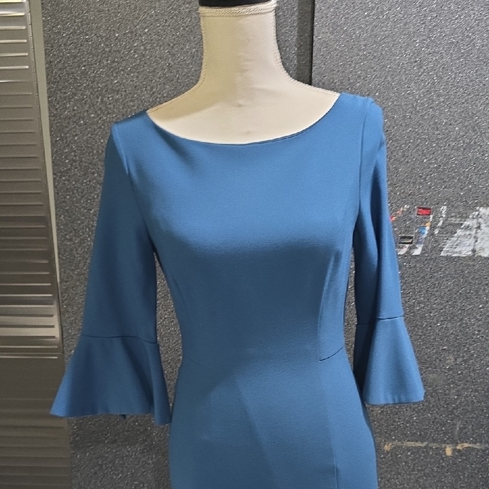 White House Black Market Blue Long Sleeve Dress